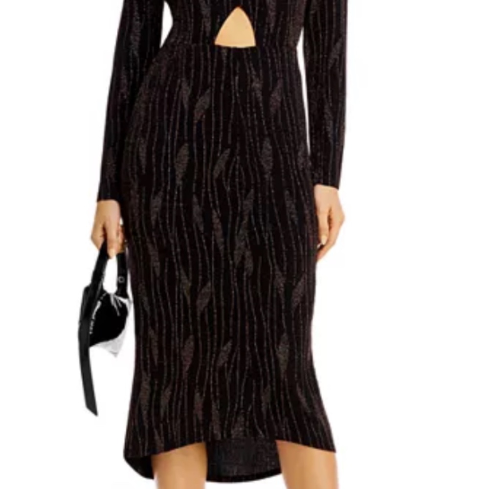 NWT AQUA Long Sleeve Cutout Midi Dress Size: Small